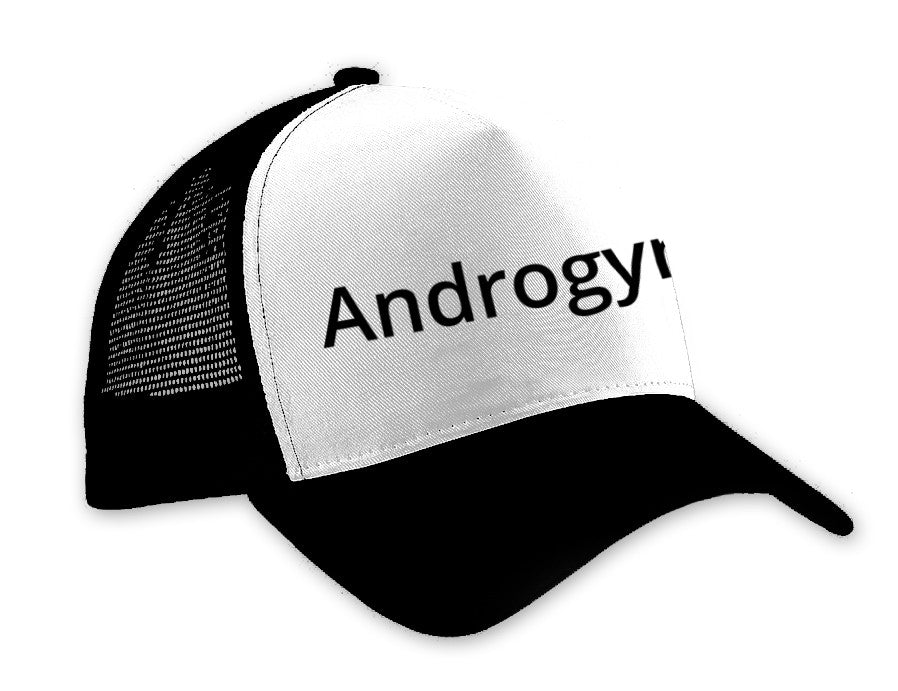 ANDROGYNOUS BLACK ON BLACK/WHITE/BLACK PRINTED-5 PANEL - CAP