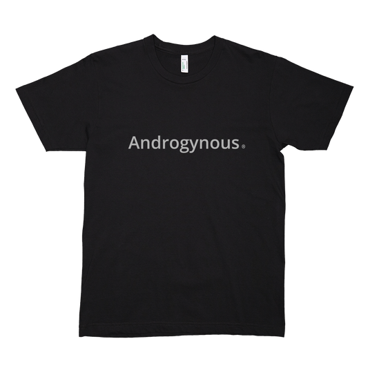 ANDROGYNOUS SILVER ON BLACK PRINTED FINE JERSEY COTTON-T-SHIRT