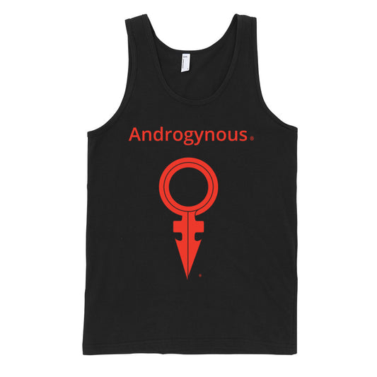 ANDROGYNOUS + SYMBOL RED ON BLACK PRINTED FINE JERSEY COTTON –T-SHIRT