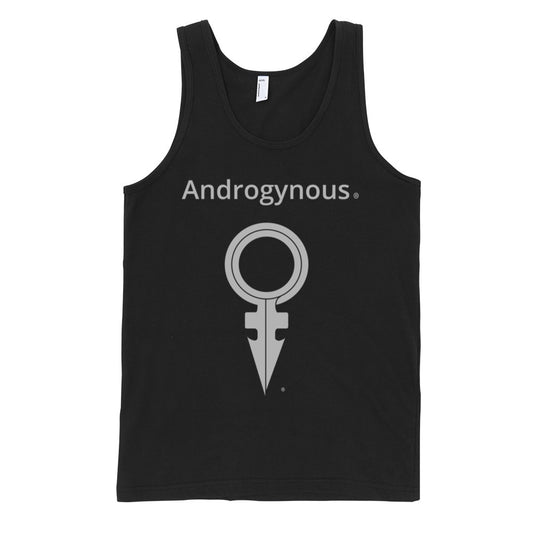 ANDROGYNOUS + SYMBOL SILVER ON BLACK PRINTED FINE JERSEY COTTON -T-SHIRT