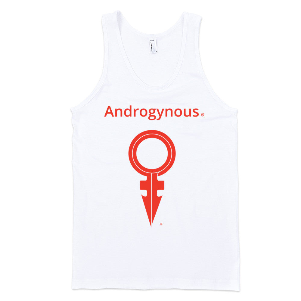 ANDROGYNOUS + SYMBOL RED ON WHITE PRINTED FINE JERSEY COTTON-T-SHIRT