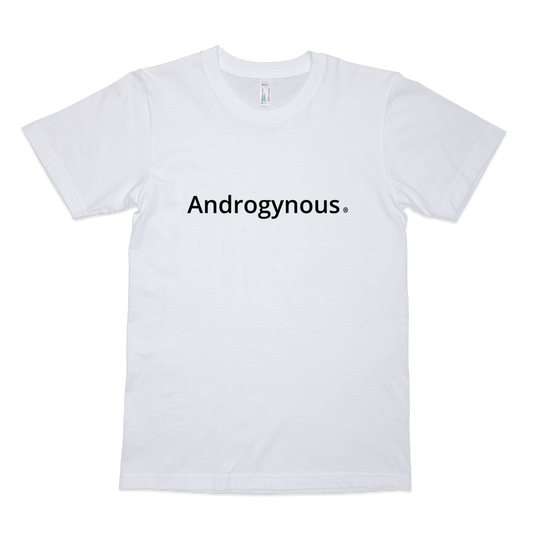 ANDROGYNOUS BLACK ON WHITE PRINTED ORGANIC FINE JERSEY COTTON T-SHIRT