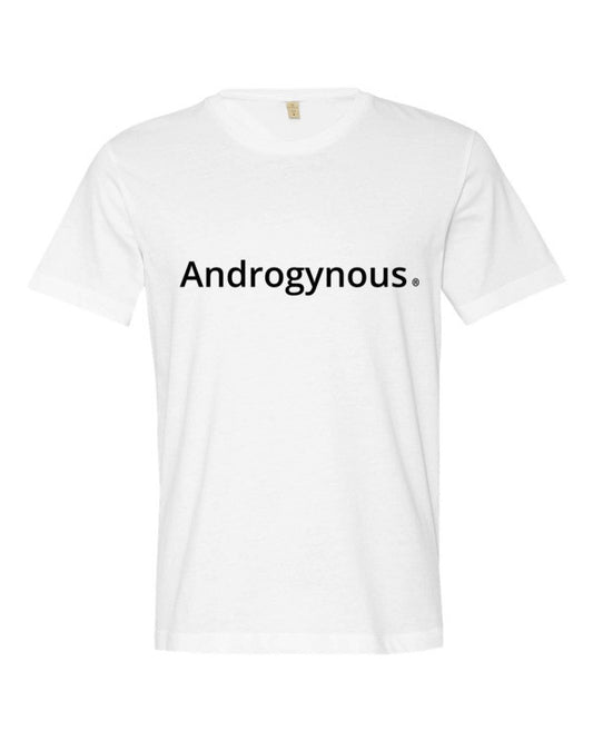 ANDROGYNOUS BLACK ON WHITE PRINTED FINE JERSEY COTTON- T-SHIRT