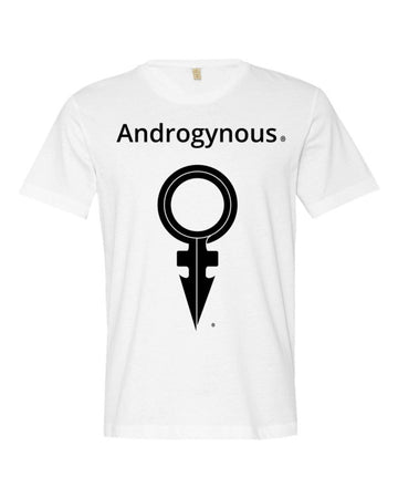 Test- ANDROGYNOUS + SYMBOL BLACK AND RED ON WHITE PRINTED ORGANIC FINE JERSEY COTTON-T-SHIRT