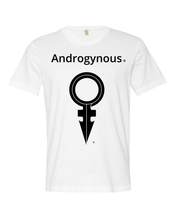 ANDROGYNOUS + SYMBOL BLACK ON WHITE PRINTED FINE JERSEY COTTON-T-SHIRT