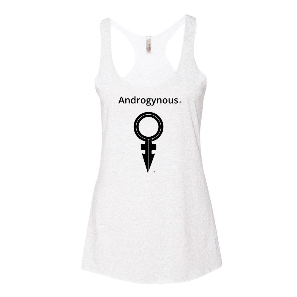 ANDROGYNOUS + SYMBOL BLACK ON WHITE PRINTED RINGSPUN COTTON-JERSEY-T-SHIRT