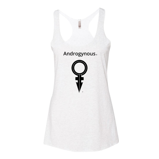 ANDROGYNOUS + SYMBOL BLACK ON WHITE PRINTED RINGSPUN COTTON-JERSEY-T-SHIRT
