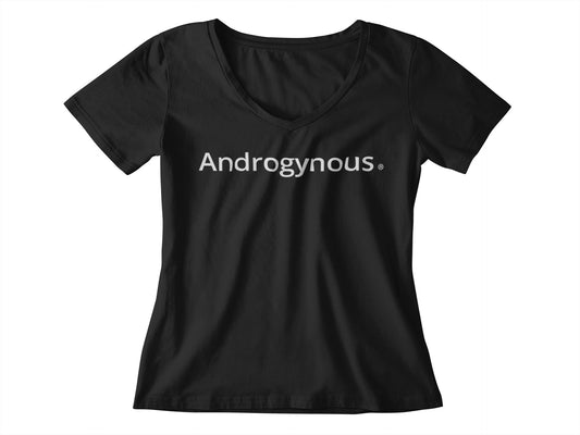 ANDROGYNOUS WHITE ON BLACK PRINTED RINGSPUN COTTON-T-SHIRT