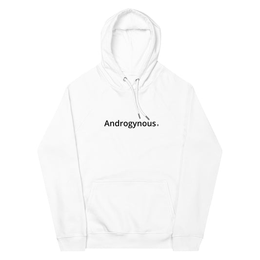 ANDROGYNOUS BLACK ON WHITE PRINTED RINGSPUN COTTON- HOODIE Unisex eco raglan hoodie