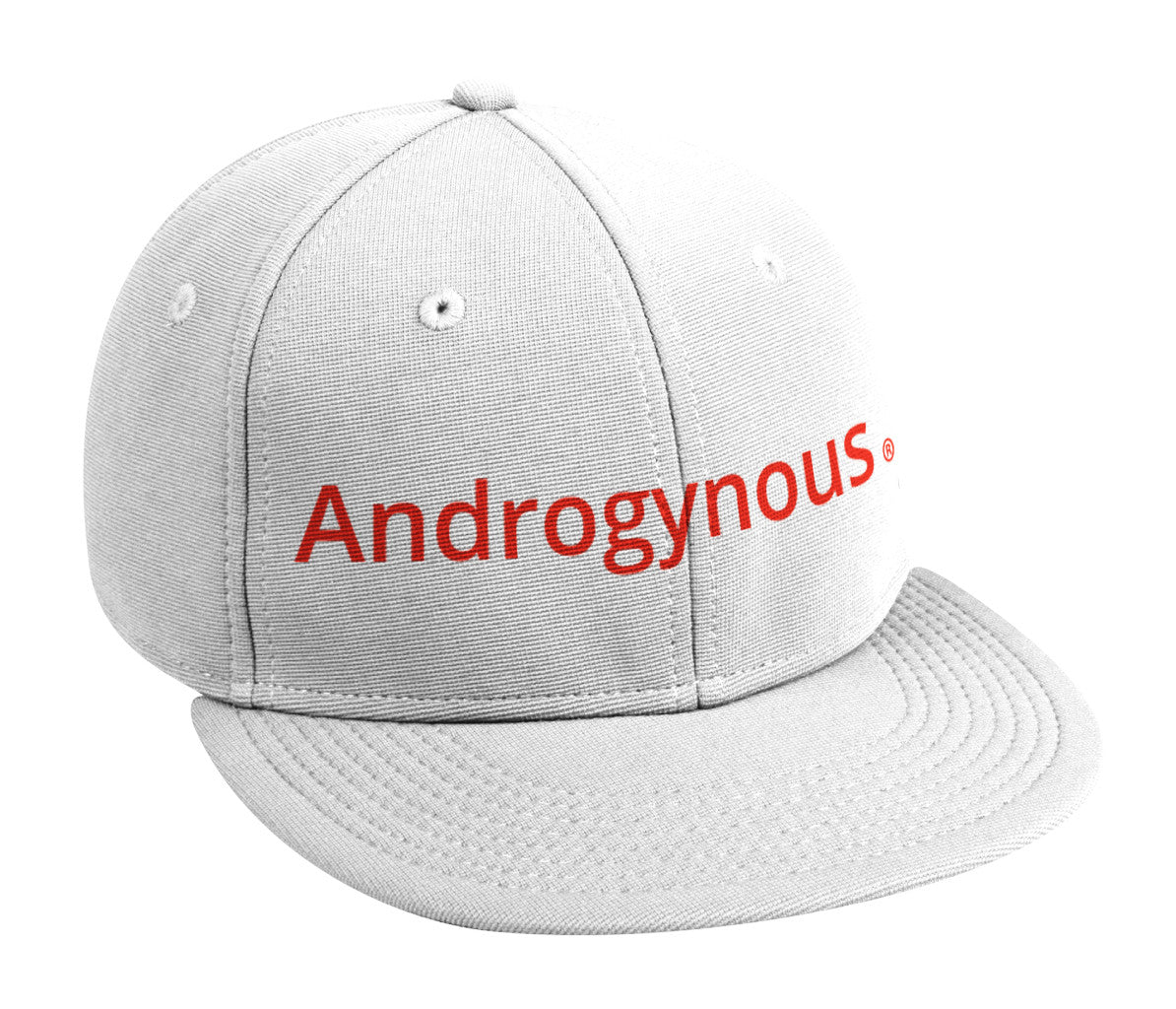ANDROGYNOUS RED ON WHITE PRINTED -6 PANEL - COTTON CAP