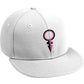 ANDROGYNOUS SYMBOL PINK ON WHITE PRINTED -6 PANEL - COTTON CAP