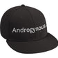 ANDROGYNOUS WHITE ON BLACK PRINTED-6 PANEL - COTTON CAP