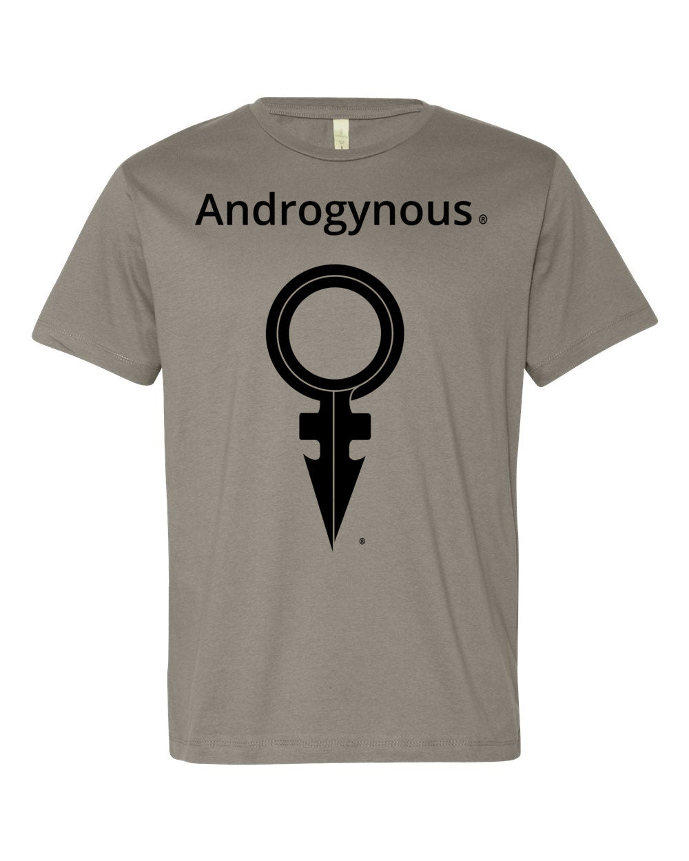 ANDROGYNOUS + SYMBOL BLACK ON GREY PRINTED FINE JERSEY COTTON-T-SHIRT