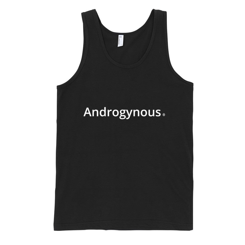 ANDROGYNOUS WHITE ON BLACK PRINTED FINE JERSEY COTTON -T-SHIRT
