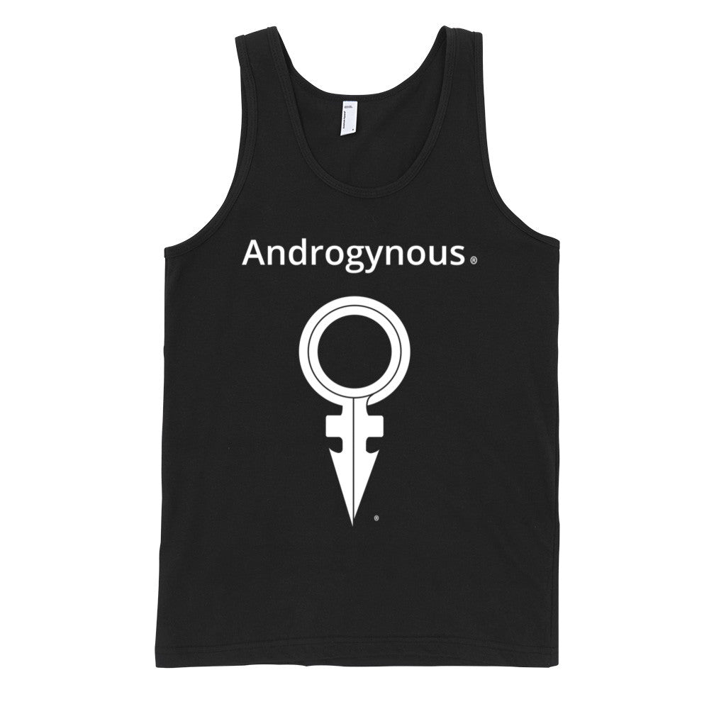 ANDROGYNOUS + SYMBOL WHITE ON BLACK PRINTED FINE JERSEY COTTON -T-SHIRT