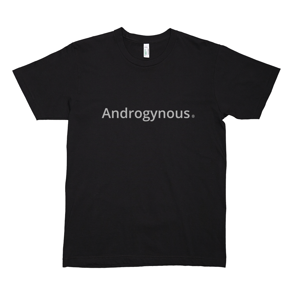 ANDROGYNOUS SILVER ON BLACK PRINTED FINE JERSEY COTTON-T-SHIRT