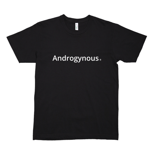 ANDROGYNOUS WHITE ON BLACK PRINTED ORGANIC FINE JERSEY COTTON -T-SHIRT