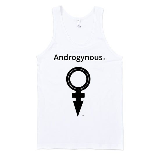 ANDROGYNOUS + SYMBOL BLACK ON WHITE PRINTED FINE JERSEY COTTON-T-SHIRT