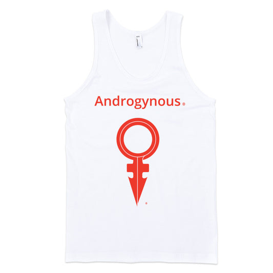 ANDROGYNOUS + SYMBOL RED ON WHITE PRINTED FINE JERSEY COTTON-T-SHIRT