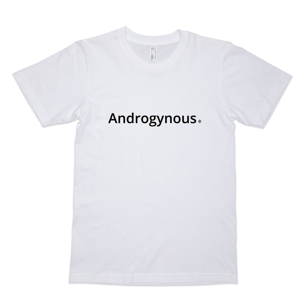 ANDROGYNOUS BLACK ON WHITE PRINTED ORGANIC FINE JERSEY COTTON T-SHIRT