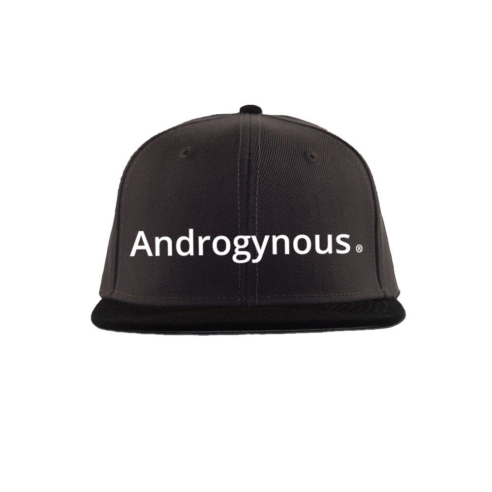 ANDROGYNOUS WHITE ON BLACK PRINTED - SNAPBACK CAP