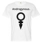 Test- ANDROGYNOUS + SYMBOL  BLACK AND RED ON WHITE PRINTED ORGANIC FINE JERSEY COTTON-T-SHIRT