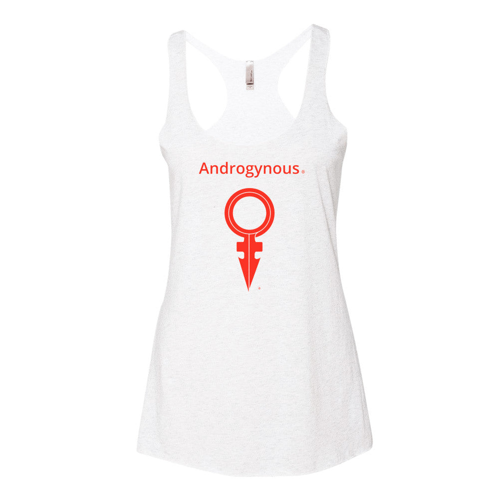 ANDROGYNOUS + SYMBOL RED ON WHITE PRINTED RINGSPUN COTTON-JERSEY T-SHIRT