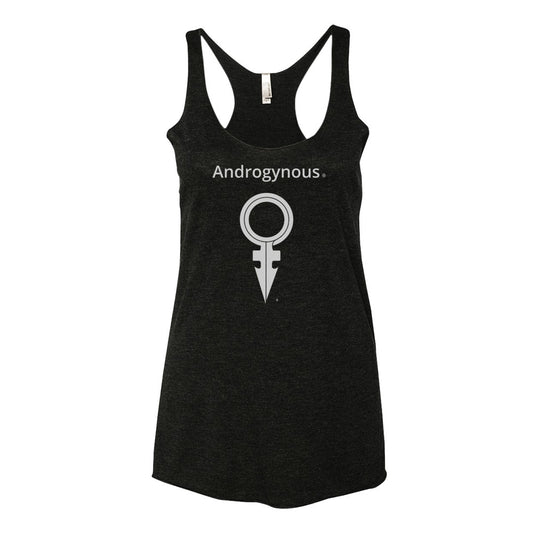 ANDROGYNOUS + SYMBOL SILVER ON BLACK PRINTED RINGSPUN COTTON-JERSEY T-SHIRT