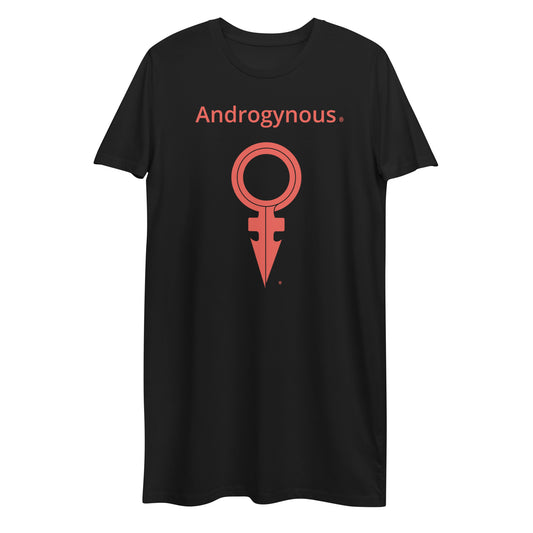ANDROGYNOUS + SYMBOL RED ON BLACK PRINTED RINGSPUN                                                         Organic cotton t-shirt dress