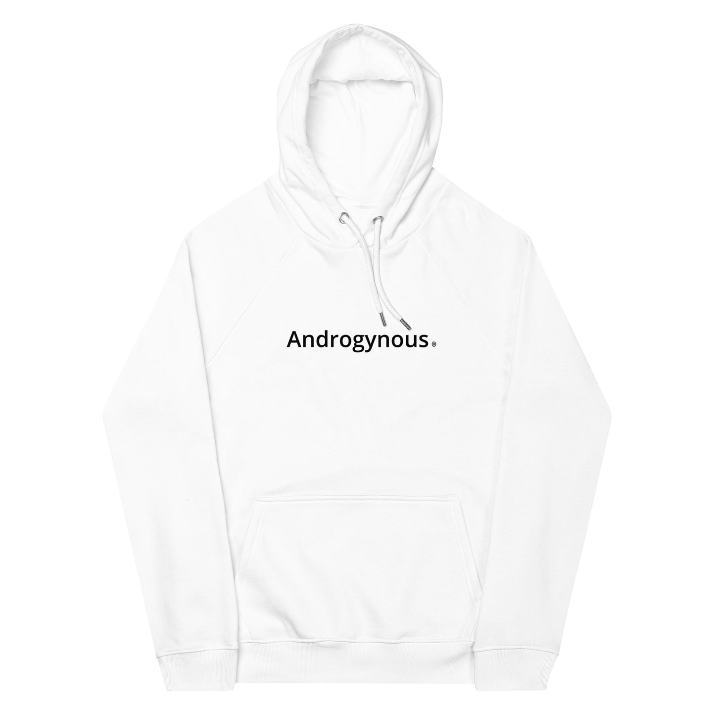 ANDROGYNOUS BLACK ON WHITE PRINTED RINGSPUN COTTON- HOODIE Unisex eco raglan hoodie